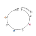 Lokaer Vintage Enamel Blue Eye Charm Bracelets for Women Stainless Steel Cubic Zirconia Chain Bracelet Waterproof Jewelry B24110