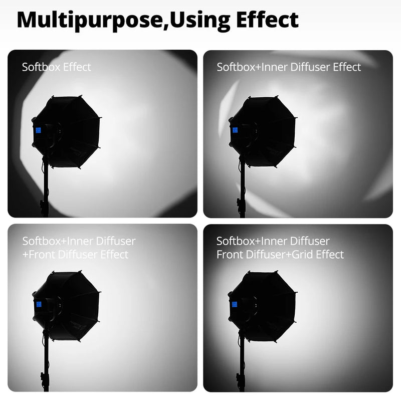 AMBITFUL 45cm Bowens Mount Softbox Quick Setup With Grid Kit Replaceable Chuck ：Bowens/Elinchrom/Broncolor A/Broncolor B
