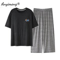 Plus Size Women's Capri Pants Pajamas Sets Polka Dot | SAMAG