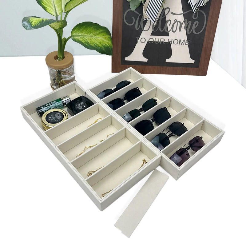 Glasses Box - Multi-Patterned Fabric Eyewear Jewelry Storage Box - Sunglasses Display Stand