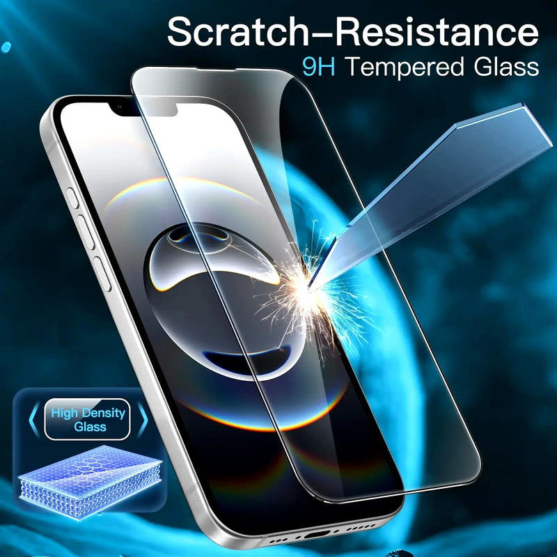 For iPhone 16e Screen Protector Tempered Glass Crystal Mica 9H HD Clear Transparent High Aluminum Anti Scratch