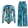 Women's Long Sleeve Swimwear Sunscreen One Piece Swimsuit | SAMAG