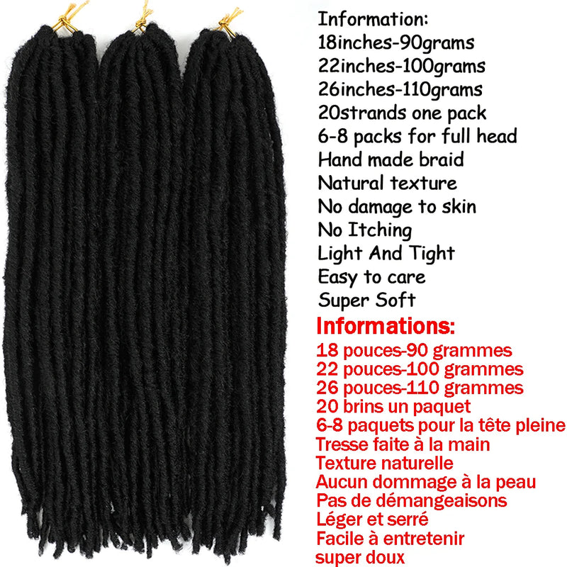 Synthetic Crochet Braiding Hair Extensions Dreadlocks Ombre Brown Colored X-TRESS Soft Straight Faux Locs Braids Hair For Women