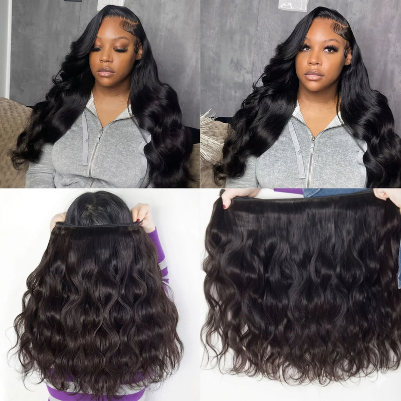2 3 4 Pcs Body Wave Bundles 100% Human Hair Brazilian 16A Virgin Weave Raw Hair 30 32 Inch Double Weft Thick Human Hair Bundles Extensions For Women