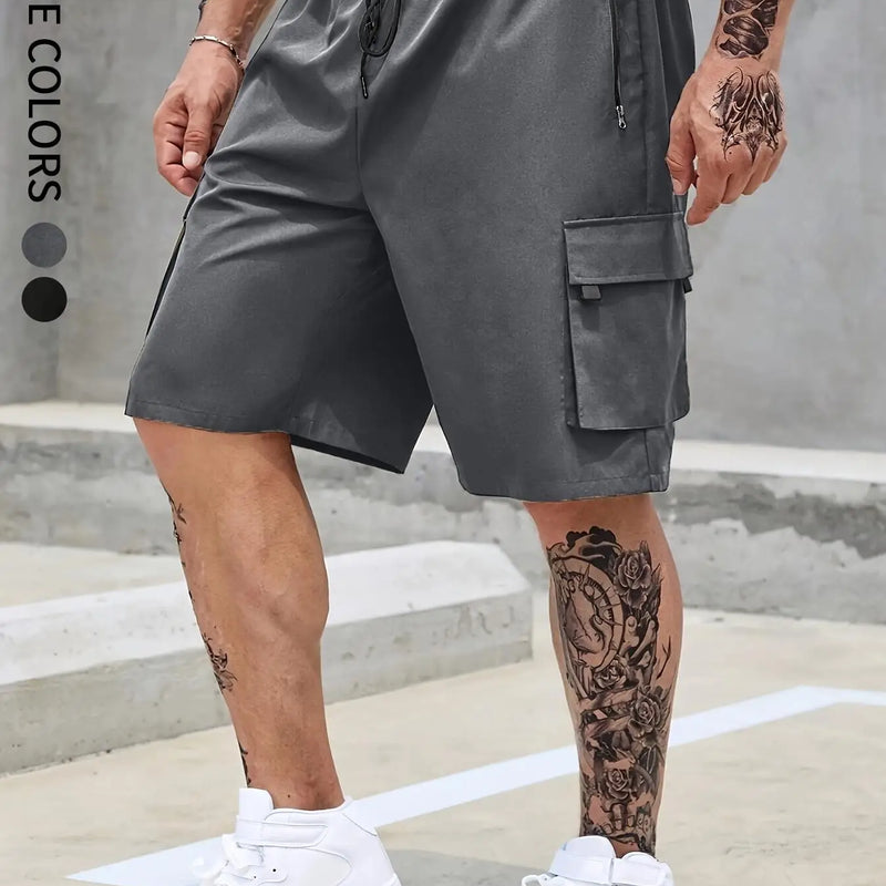 Men's Plain Regular Style Cargo Shorts with Adjustable | SAMAG
