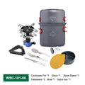 Widesea Camping Cookware Set Easy to Carry Multi Combinations Portable Outdoor Cooking Kit with Stove Cutlery for Hiking Picnic