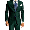Men's Classic Stripe Suits 2 Piece ( Blazer+Pants ) Notch Lapel 2 Buttons Slim Fit Jacket & Trousers for Business Casual Wedding