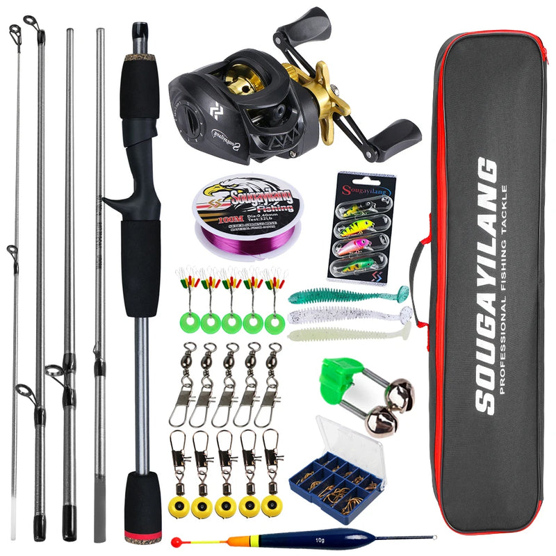 Sougayilang Baitcasting Fishing Rod and Reel Full Kit | SAMAG