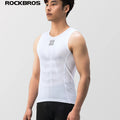 ROCKBROS Bike Vest Breathable  Men's Sleeveless Short Summer Undershirt Windbreaker Tshirt Quick Dry Elastic Mesh Underwear