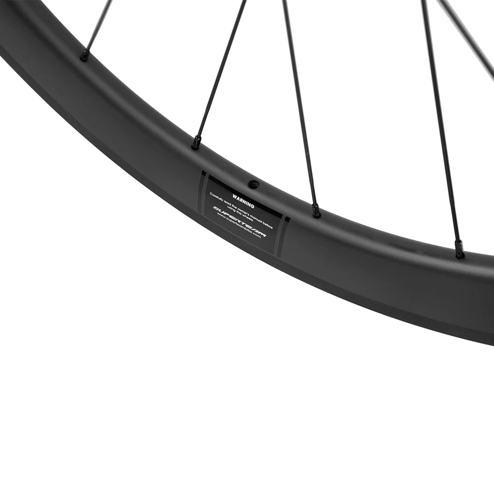 SUPERTEAM Carbon Wheelset Road Bike 50mm Carbon Wheels Black Decal Bicycle Wheel With R18 Hub Basalt Brake Surface