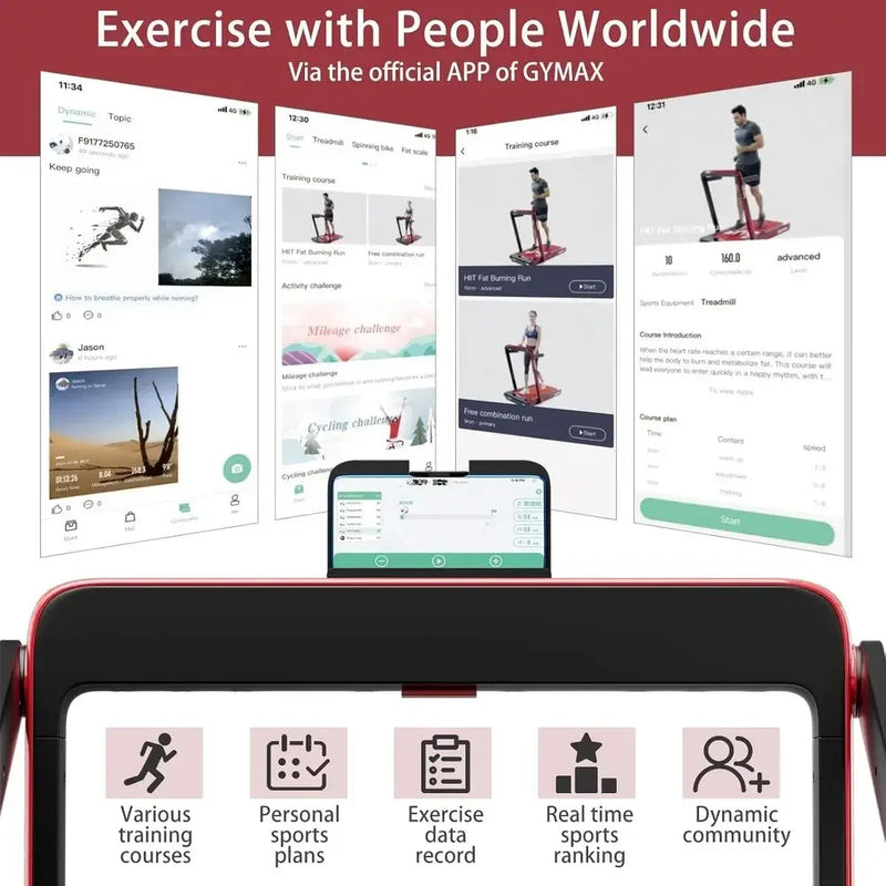 Dual - Function Desk Treadmill with 2.5HP Motor, Smart App - View 5 | SAMAG
