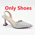 New Arrival Nigeria Women Designer Shoes and Bags Decorated with Rhinestone Wedding Italian Shoes Bag Set Pumps Women Luxury
