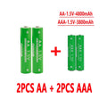 1.5V Rechargeable AA    AAA 4.8-3.8Ah Battery For Torch Toys Clock MP3 Player Replace Ni-Mh Battery