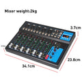 NXG F7 Professional Audio Mixer, 7-Channel Sound Console, Alloy Black, with USB Playback, PC Recording, XLR Mic Jack, RCA, for Live Streaming