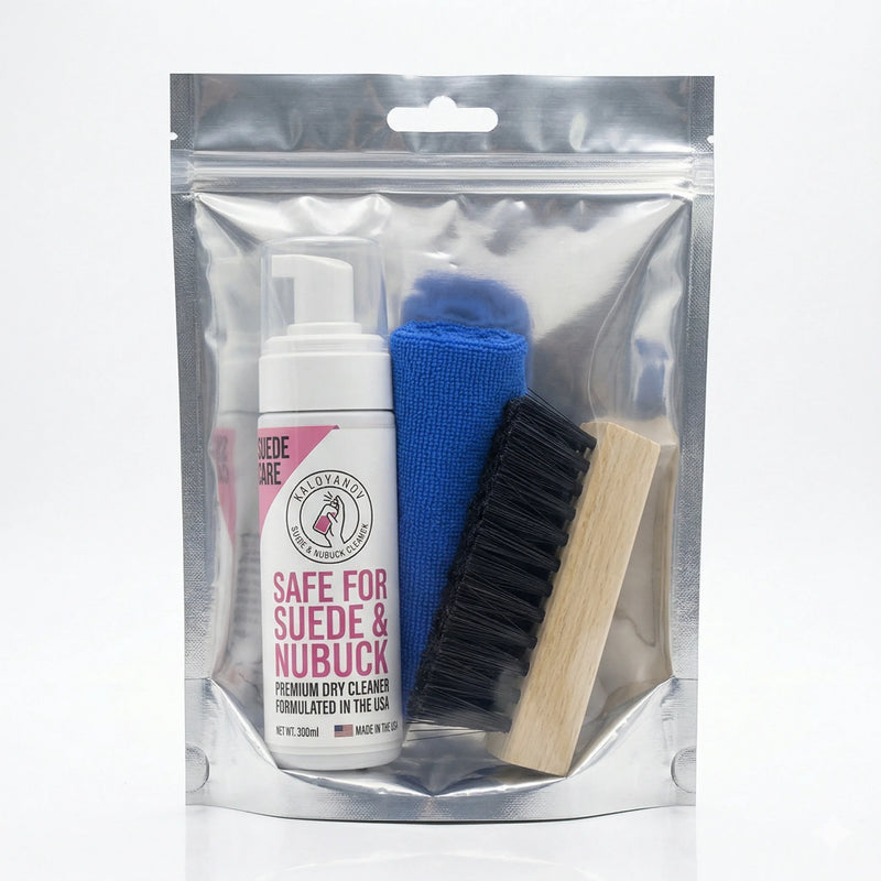 Waterless Foam Shoe Cleaner Kit with Brush Cloth Multi Material Stain Remover for Suede Nubuck Leather White Sneakers Trainers