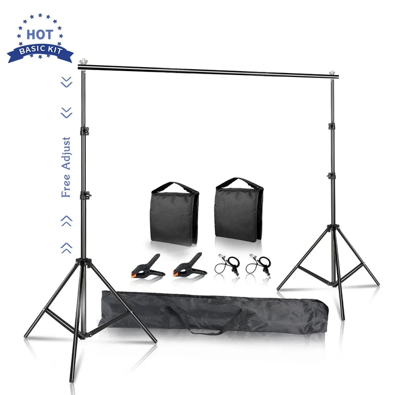 SH Photography Background Backdrop Stand Support Picture Canvas Frame System Kit With Carry Case For Muslin Photo Video Studio