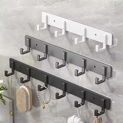 Kitchen Space Aluminum Punch - Free Hooks Are Easy to Install Utensils Storage Bathroom Bathrobe Towel Hangers | SAMAG