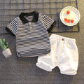 Boys Girls Stripes Sets Summer Kids Short Sleeve - View 6 | SAMAG