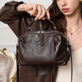 Women's Handbag 2026 New Top Grain Leather Boston Bag Unique Shoulder Crossbody Bag Vintage Commuting Versatile Handheld Tote