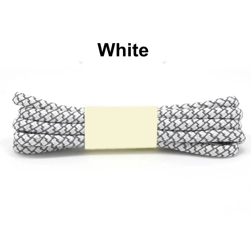 1Pair 19 Colors 3M Reflective Shoelaces Round Sneakers Shoe Laces Kids Adult Outdoor Sports Shoelaces Length 100 120 140 160CM