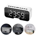 Led Digital Alarm Clock With Large Mirror Screen Office Bedside Table Clocks Bluetooth Speaker FM Radio Speaker Home Decor