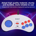 16Bit 9-Pin Mini Handheld Game Console, Ergonomic Gaming Controller Gamepad White With Turbo Function, Comfortable Hand Feeling
