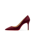 luxury women's shoes Black Suede Elegant Office Shoes Women Brand Pumps Red sole High Heels Pointed Toe Evening Dress Shoes 12cm