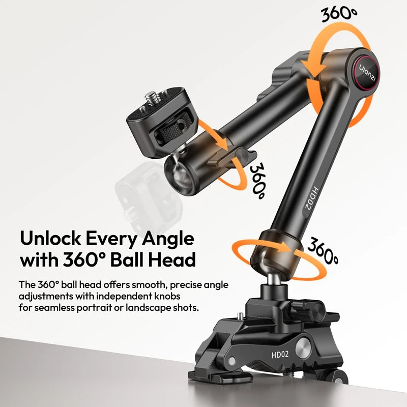 Ulanzi HD02 Magic Arm Kit 10-inch with Super Clamp for Tripod Camera Fill Light Magic Arm