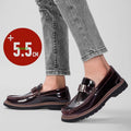 Men Genuine Leather Lift Loafers Business Casual Dress Shoes Invisible Height Increasing 5.5cm Elevator Comfortable Work Oxfords