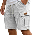 Men Solid Drawstring Multi Pocket Cargo Shorts Soft | SAMAG