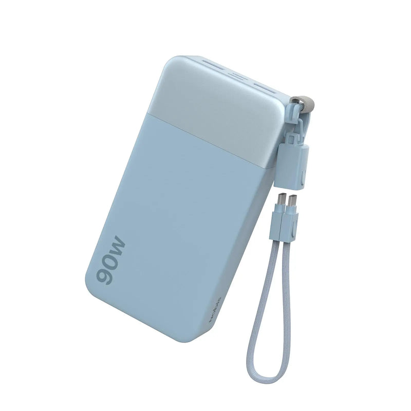 Portable Charger 20000mAh 90W Power Bank w/Detachable Cable | 2C+2A USB-C Fast Charging Battery Pack with LED Display