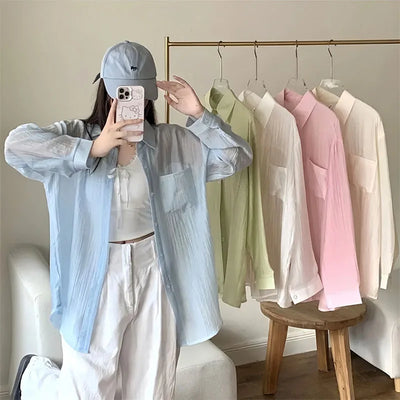 Summer Thin Sun - proof Shirts for Women Solid Color | SAMAG