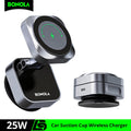 Bonola Car Suction Cup Wireless Charger 25W for iPhone 17 Pro Max/17 Magnetic Wireless Charger for iPhone 16/15/14/13/12