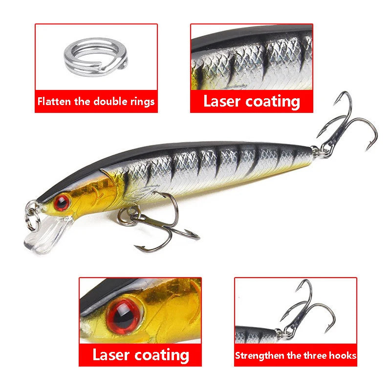 Fishing Lure Set Mini Hard Bait Minnow Floating Swing | SAMAG