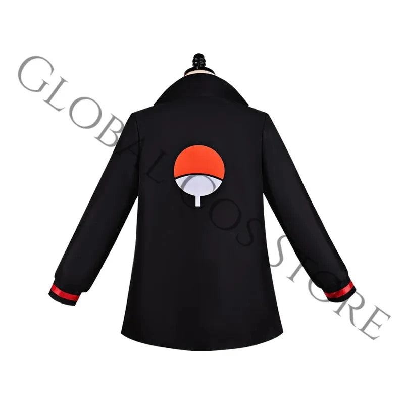 HappyAnime Character Uchiha Sarada Cosplay Costume Black Tube Top Red Belt and Choker Props Set Battle Suit for Comic Con Dess U