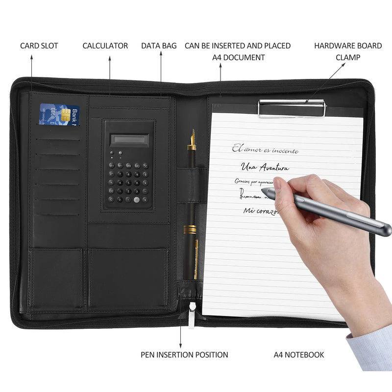 1Set A4 Zipper Binder Multifunctional Document Organizer Folder Office Portfolio Business Folder Portfolio Binder Organizer