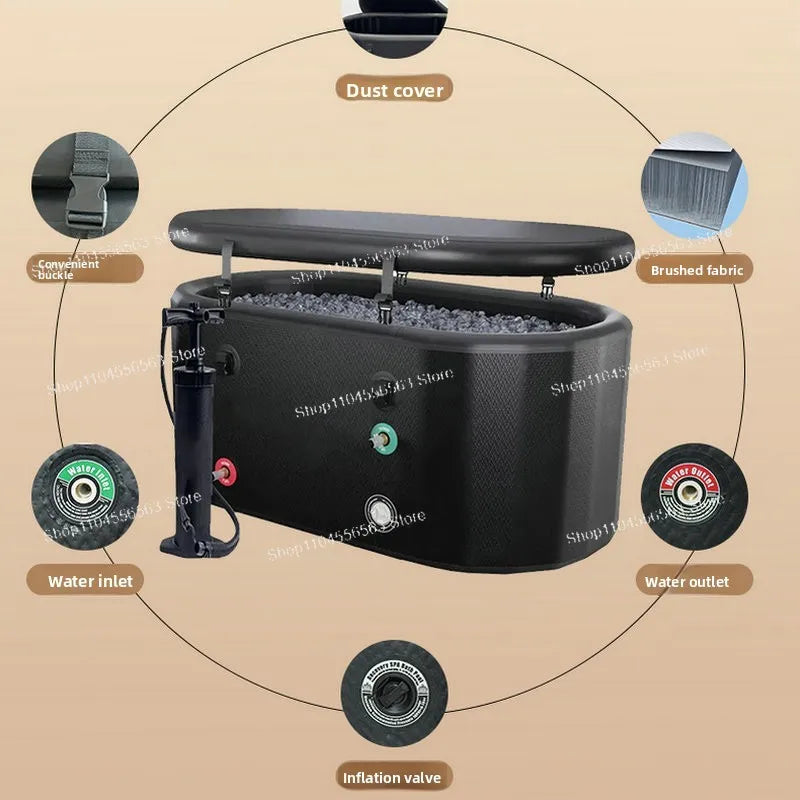 Inflatable ice bath tub Tub Inflatable ice tub Adult folding bath bucket Cold therapy Rehabilitation