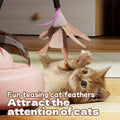 Smart UFO Electric Cat Teaser Stick Automatic Interactive Pet Toy Replaceable Feather Bell Design Daily Cat Training Play Toys