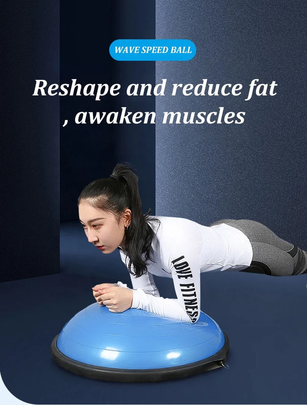 Explosion-proof Pilates Jump Ball Hemisphere Yoga Sponge Handle Balance Hemisphere Pilates Wave Speed Ball