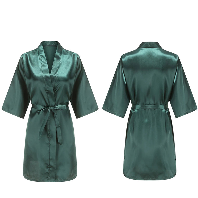 Women's Pure Short Silky Robes Bridesmaid Bride Party | SAMAG