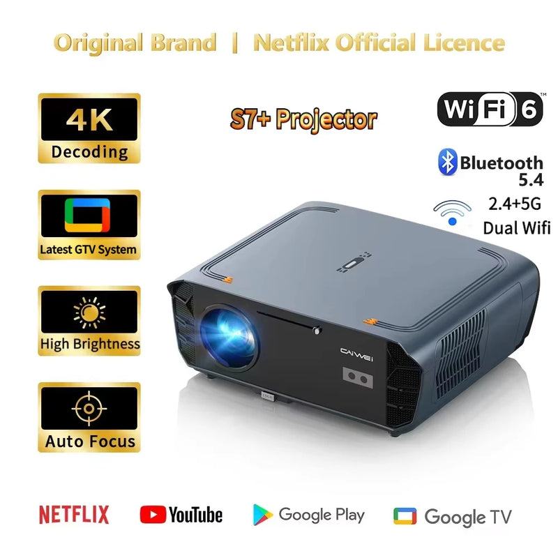 4K Ultra HD Projector HDMI 2.4+5G WiFi Video Movies Auto Focus Beamer 4000 ANSI Daytime Smart Google TV Home Theater Projector