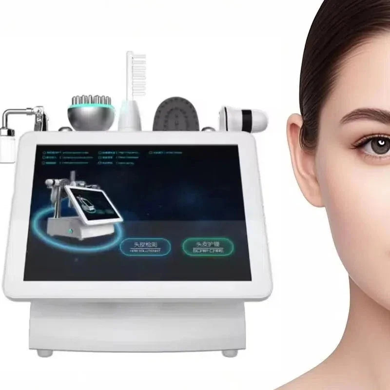 5 In 1 High Frequency Hair Follicle Detection Scalp Treatment Machine Hair Analyze Scalp Care Massage Hair Regrowth Device