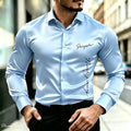 Men's Satin Silk Shirt Luxurious Letter Printed | SAMAG