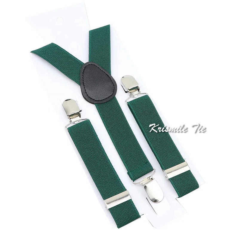 Fashion Men Kids Turquoise Green Suspender Bowtie Sets | SAMAG