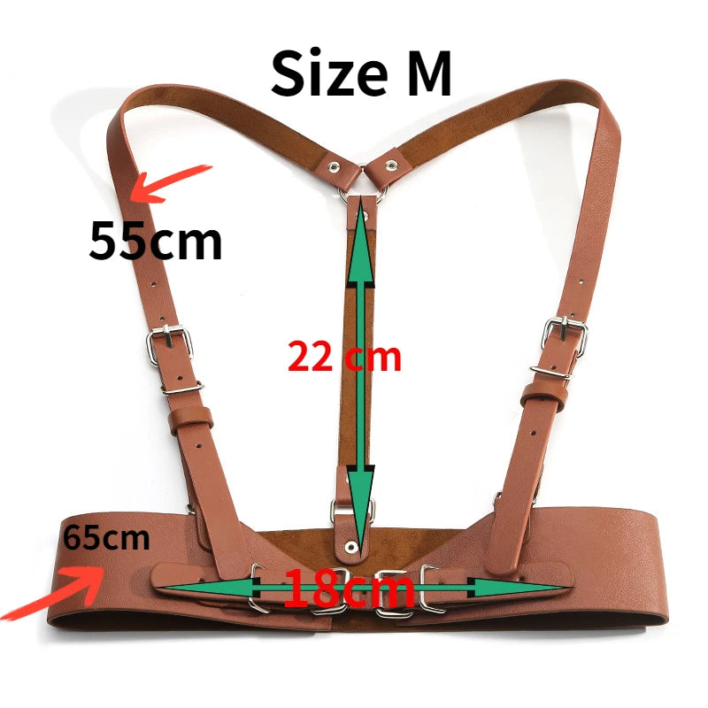 Underbust Corset Top with Strap Punk Harness Belt Leather Suspender for Women - Visuel 5 | SAMAG
