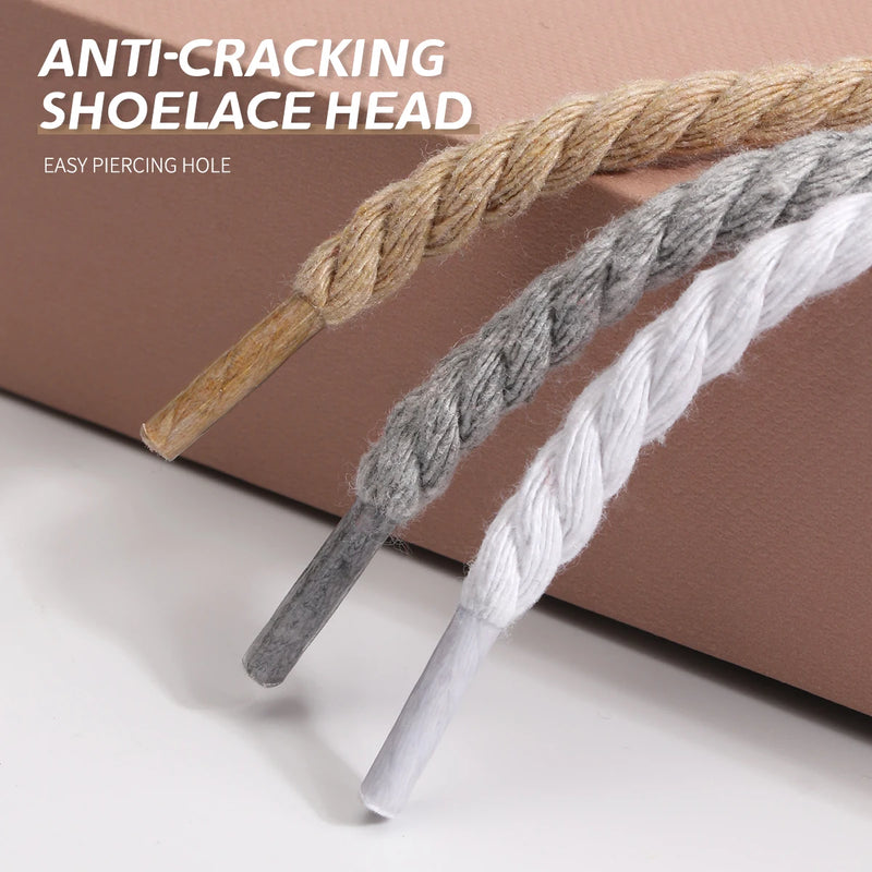 0.7mm Round Thick Hemp Style Shoelaces Solid Color for Men Women Hiking Sports Running