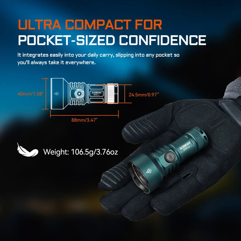 ACEBEAM E10 2.0 Long - Range EDC Flashlight Compact USB - View 5 | SAMAG
