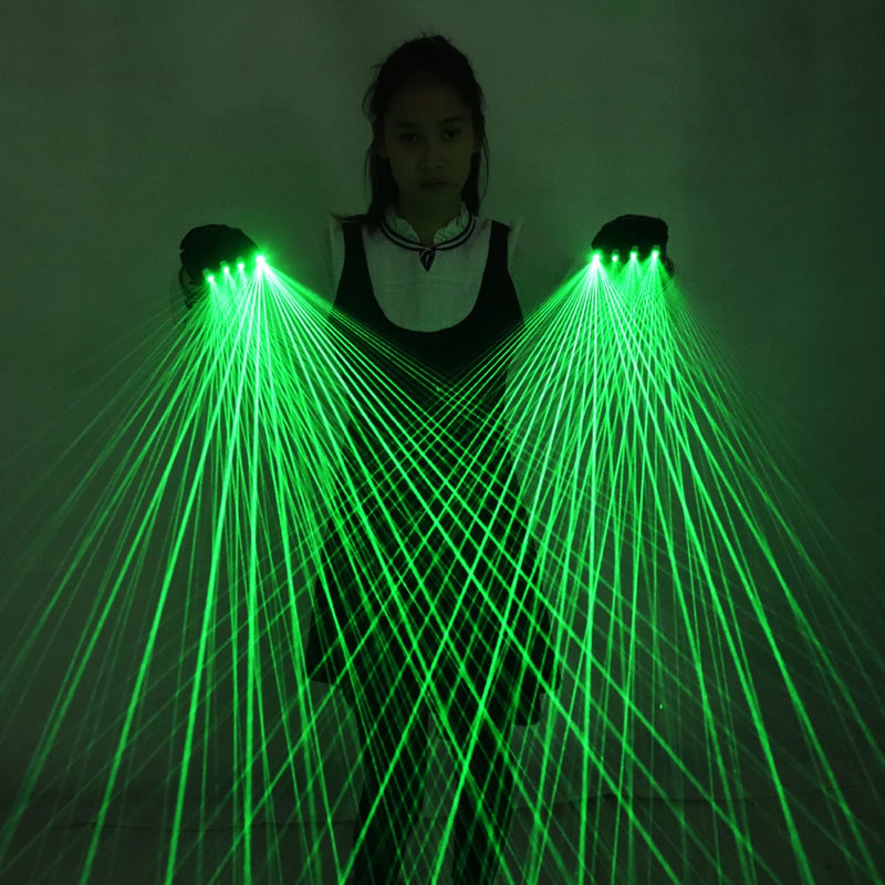 Multi - Line Green Laser Gloves LED Lazer Mitten Ray Rave - View 2 | SAMAG
