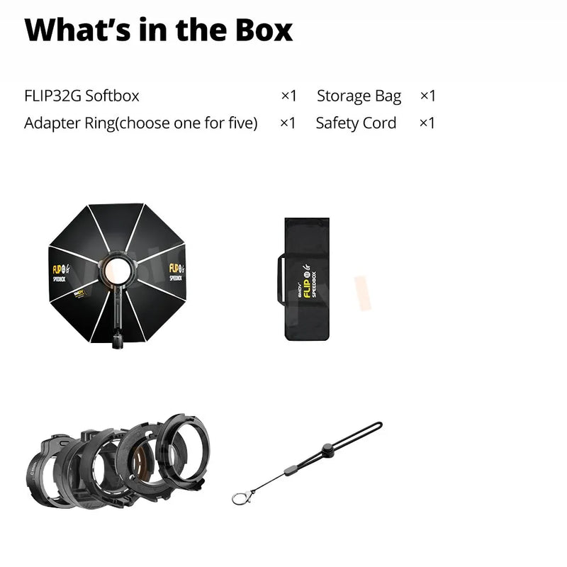 SMDV Flip 32 Quickly Release Parabolic Out Door Softbox for Godox Flash Soft box V1 AD100PRO AD300PRO V860III AD200