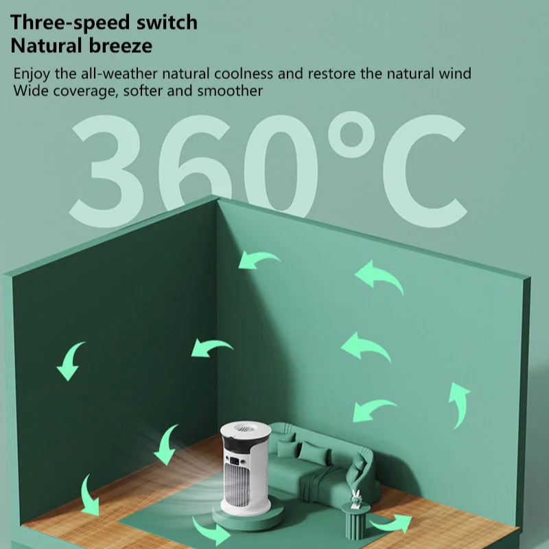 Midea Mute Desktop USB Mini Portable Air Conditioner Fan Room Home Camp Humidifier Water Mist Cooling Fan Night Lamp Air Cooler
